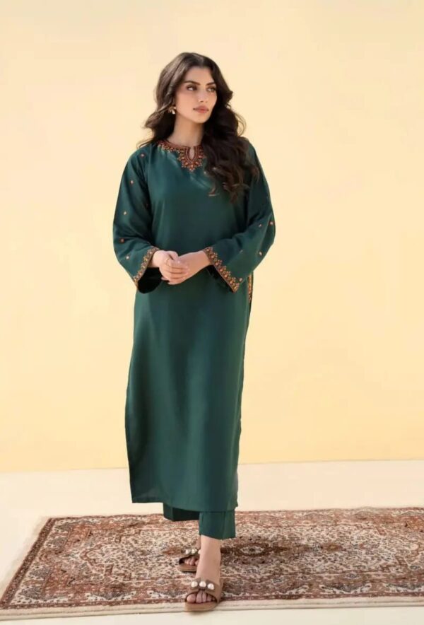 Dark Green 2pc Dress - Image 2